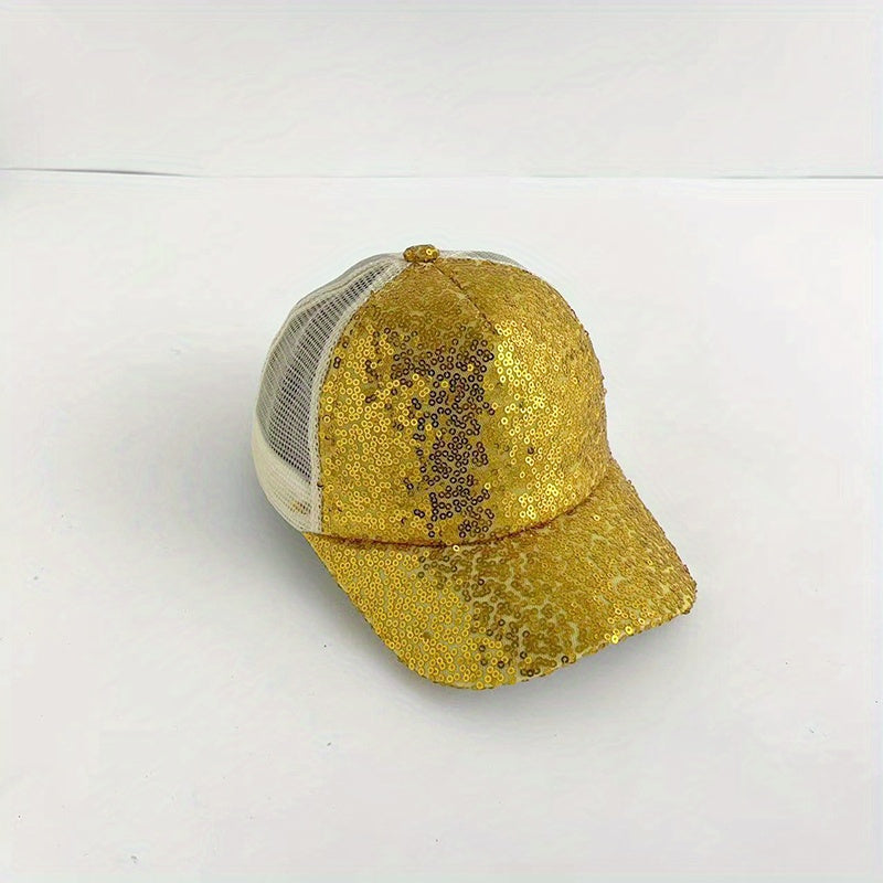 Kids Summer Reflective Sequin Cap Sun Hat