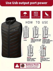 Men's Smart Heating Vest Stand Collar Warm Winter Outdoor Vest