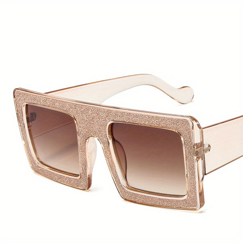 Y2K Oversized Glitter Sunglasses Gradient Sun Glasses UV400
