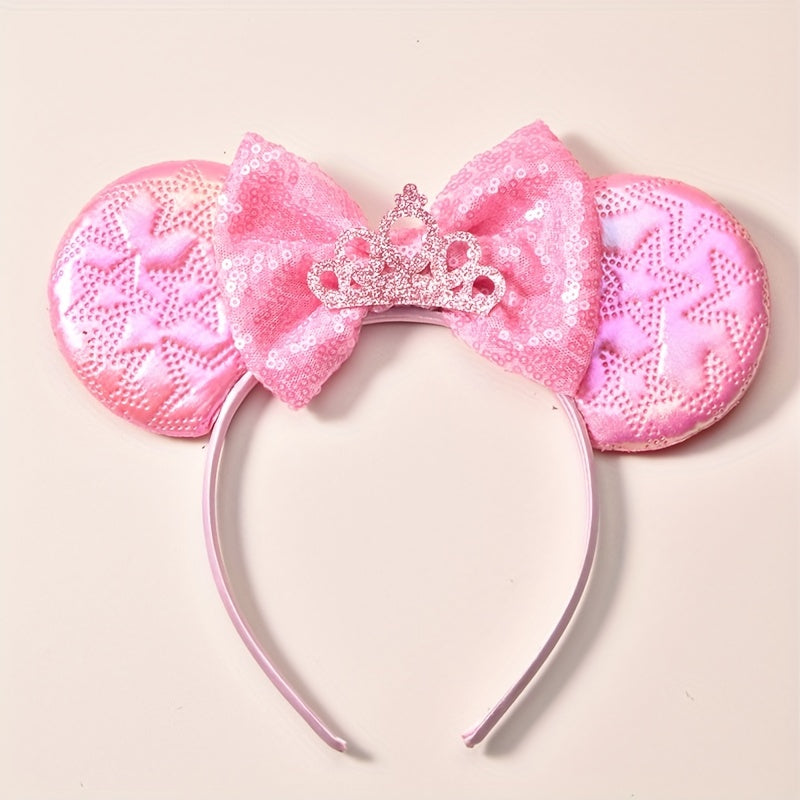 Girl's Candy Plus Ears Sequin Hair Hoop Sweet Princess Dress Up Headwear