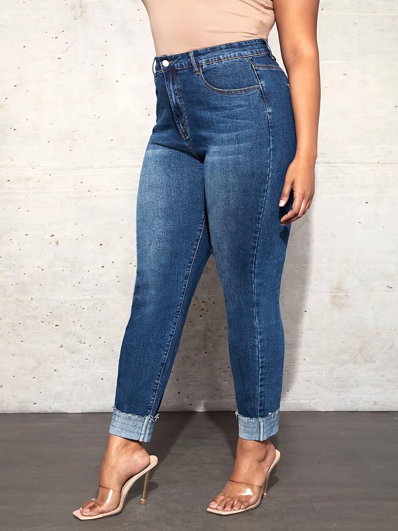 High Rise Skinny Jeans Women's High Stretch Denim Pants