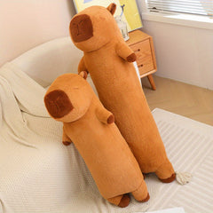 Cute Capybara Plush Standing Pillow for Home Decor - Dark Brown