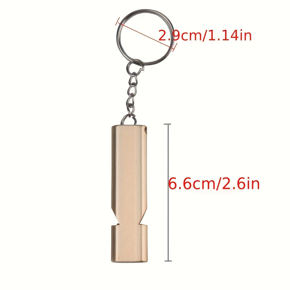 Portable Survival Whistle Double pipe Multifunctional Whistle Keychain