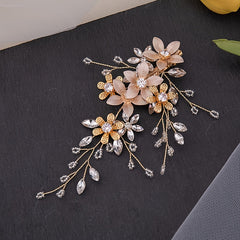 Crystal Alloy Golden Leaf Hair Clip Bridal Wedding Accessories