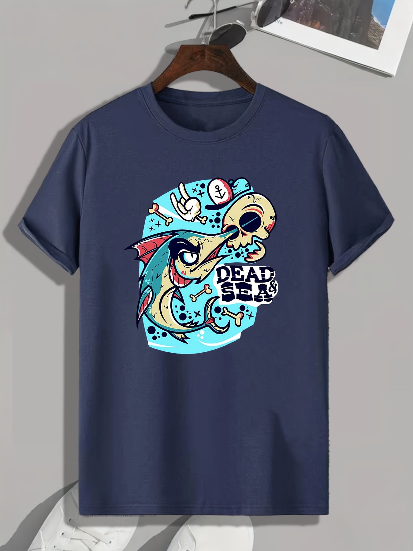 DEAD SEA Print Men's Graphic T shirt Casual Comfy Tees For Summer