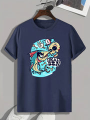 DEAD SEA Print Men's Graphic T shirt Casual Comfy Tees For Summer