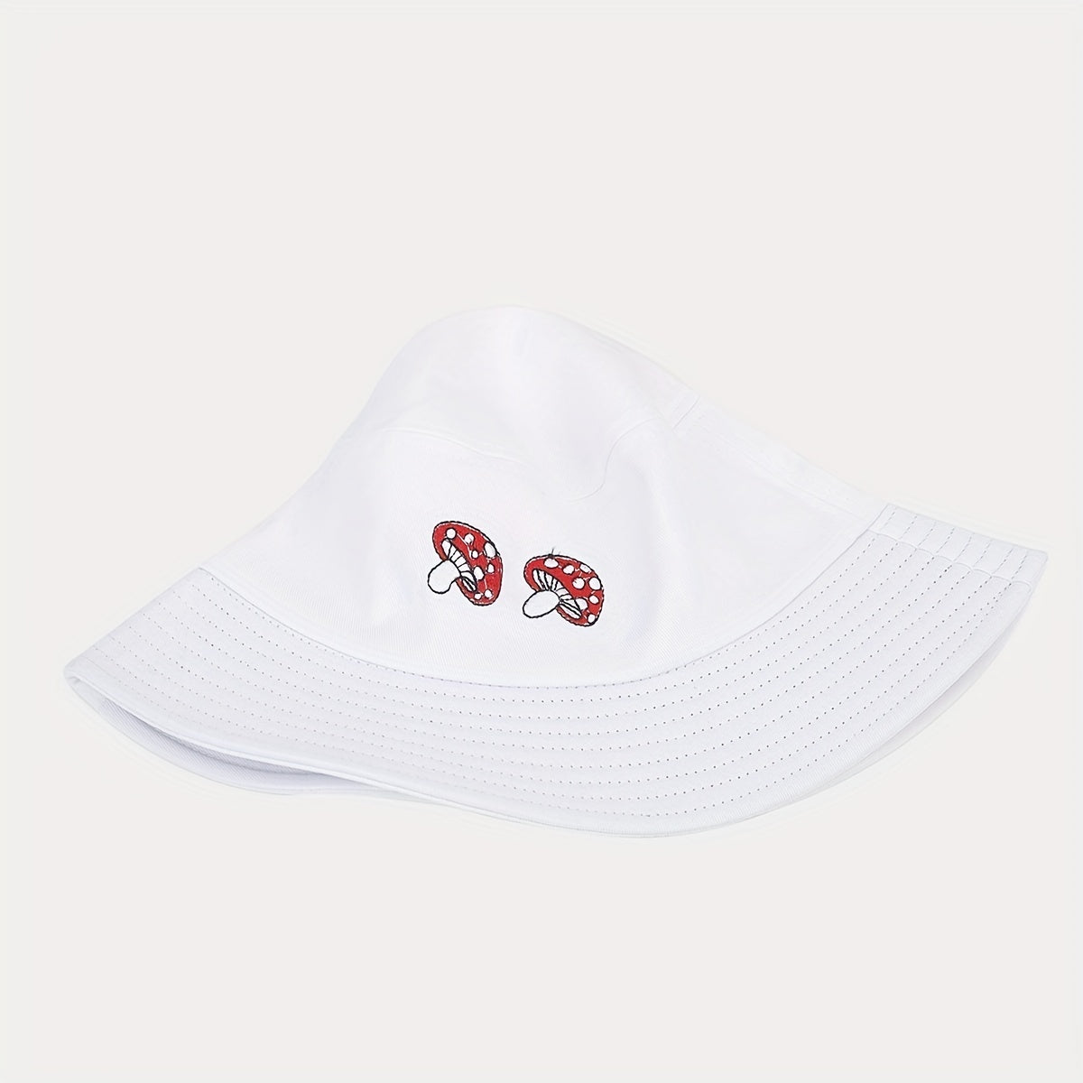 Mushroom Embroidery Bucket Hat Men Sunscreen Outdoor Basin Hat