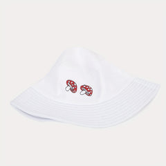 Mushroom Embroidery Bucket Hat Men Sunscreen Outdoor Basin Hat