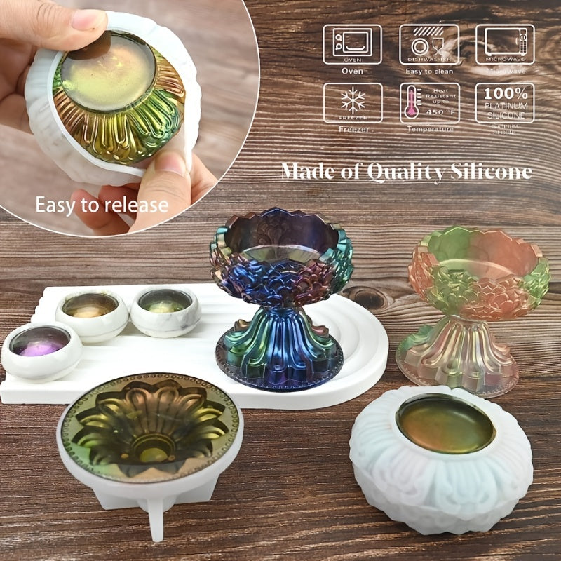 Tealight Candle Holder Resin Molds Set for Epoxy Casting DIY Wedding