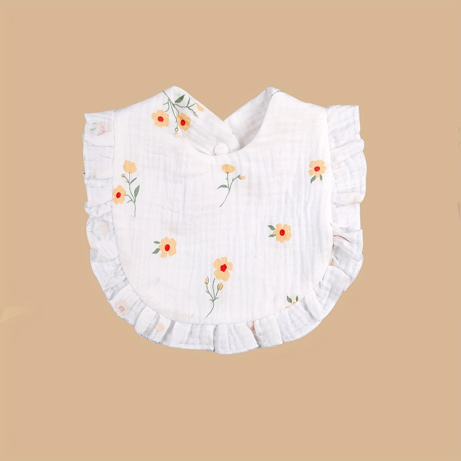 Baby Printed Towel Baby Gauze Flower Wavy Edge Muslin Bib