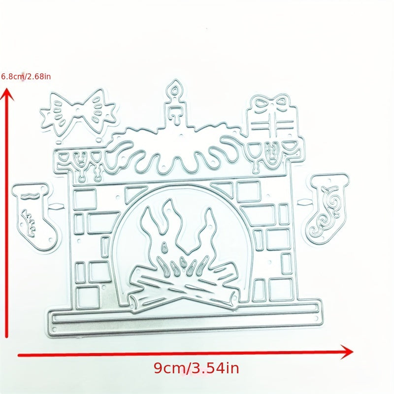 Christmas Scrapbook Engraving Mold DIY Fireplace Paper Art Flower Pressing