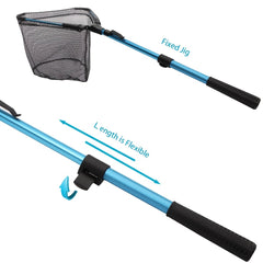 YVLEEN Folding Fishing Net Aluminum Telescopic Pole Nylon Mesh 16in Hoop