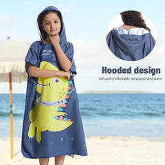 Mutao Kids Changing Towel Surf Poncho Soft Lightweight Microfiber Hooded Robe