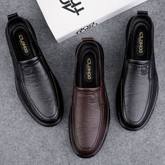 Men's Logo Loafer Shoes Non-slip Slip On Dress Shoes