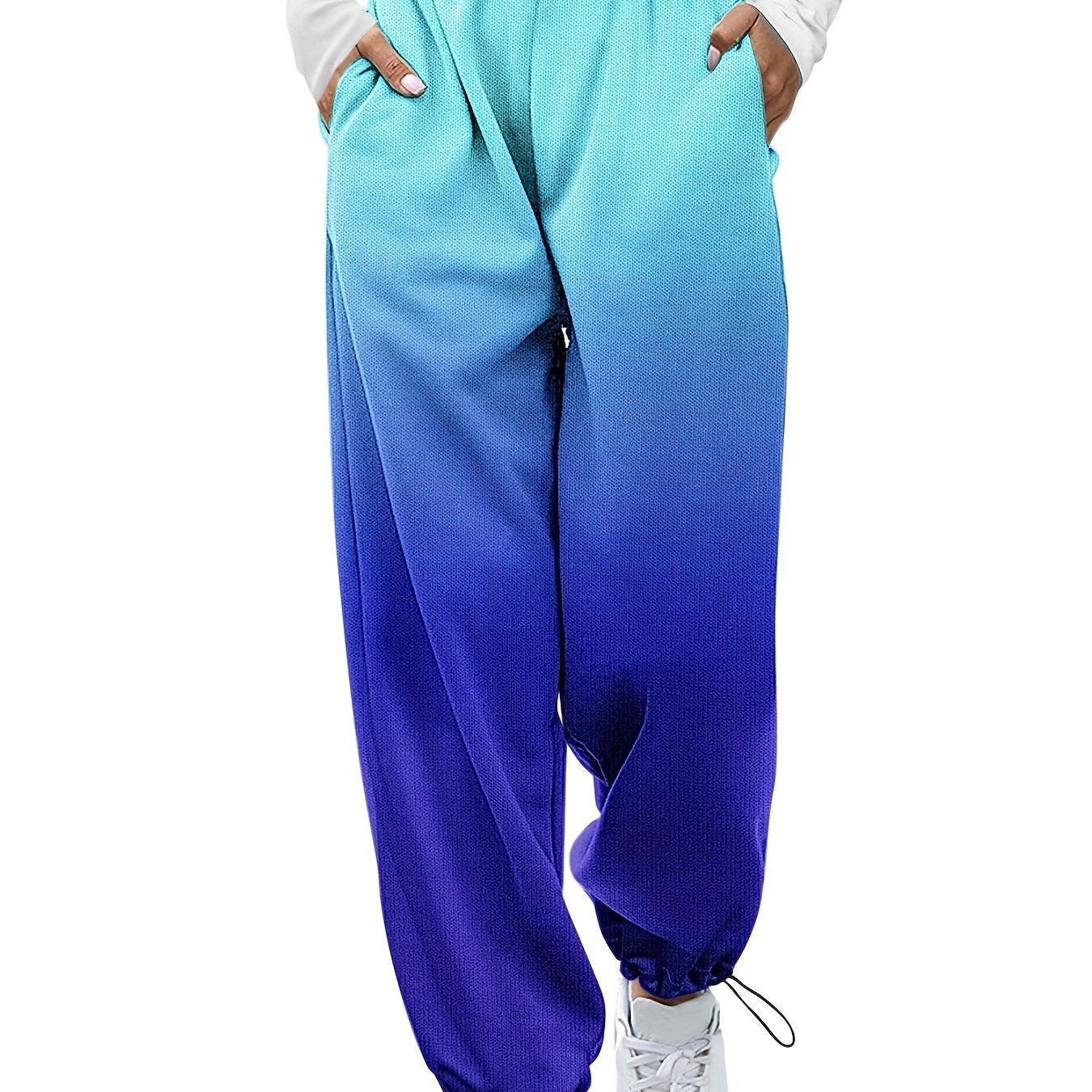 Women's Plus Ombre Print Joggers With Pockets