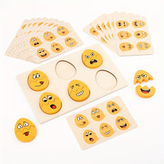 12pcs Expression Matching Toys Montessori Cognitive Teaching Aids