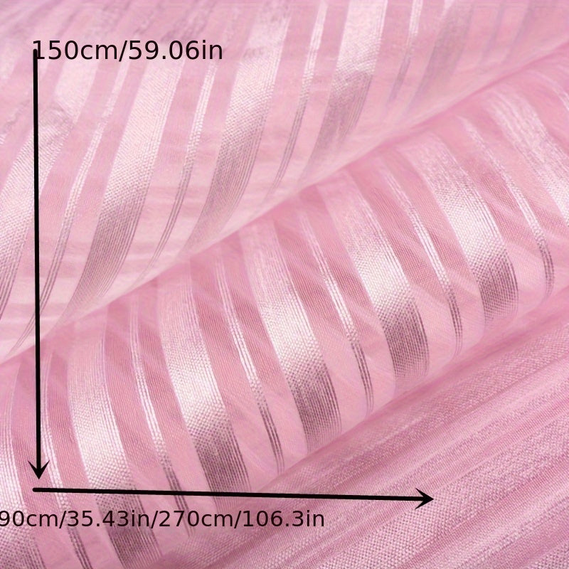 Sheer Organza Fabric Stripe Party Bridal Wedding Dress Craft