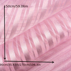 Sheer Organza Fabric Stripe Party Bridal Wedding Dress Craft