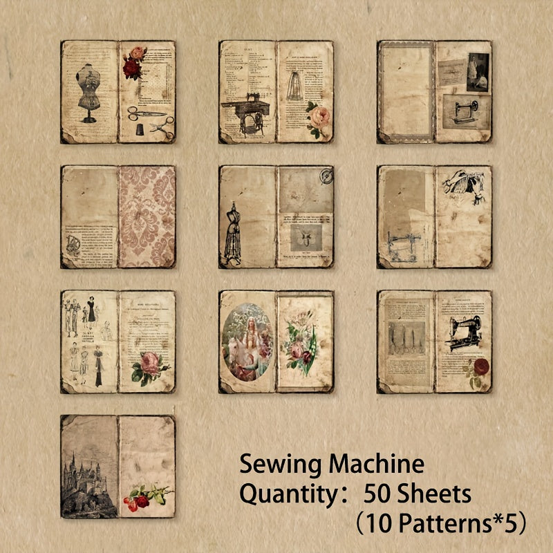 50 Sheets Vintage Scrapbook Paper for Journaling Scrapbooking Supplies