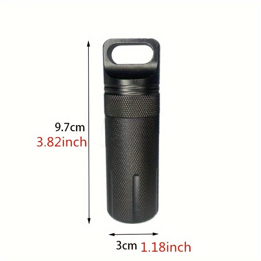 Portable Waterproof Aluminum Alloy Pill Case Sealed Medicine Bottle