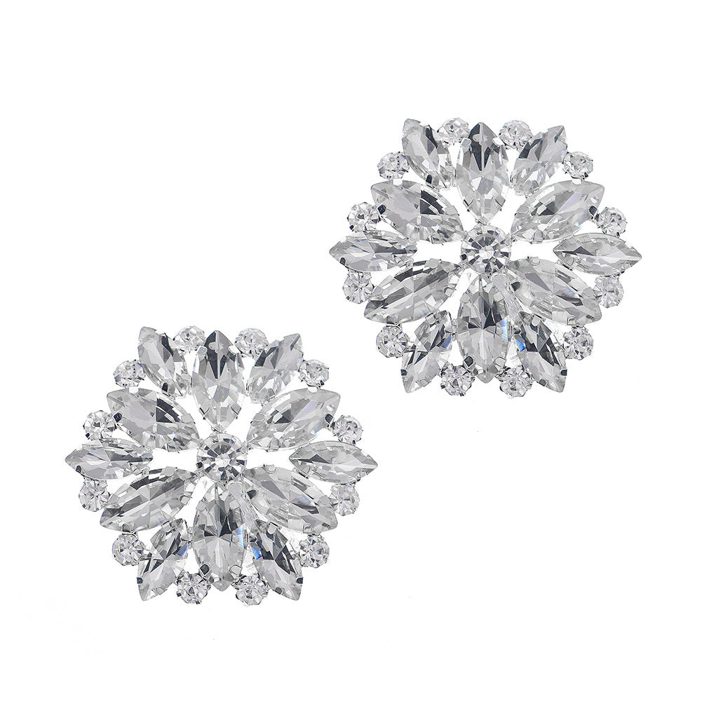 Rhinestone Shoe Buckles Removable Flowers DIY Shoe Clips Wedding Party