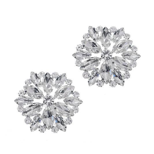 Rhinestone Shoe Buckles Removable Flowers DIY Shoe Clips Wedding Party