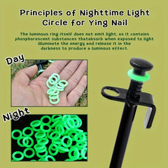 10pcs Green Reflective Polyester Round Shim for Nighttime Visibility