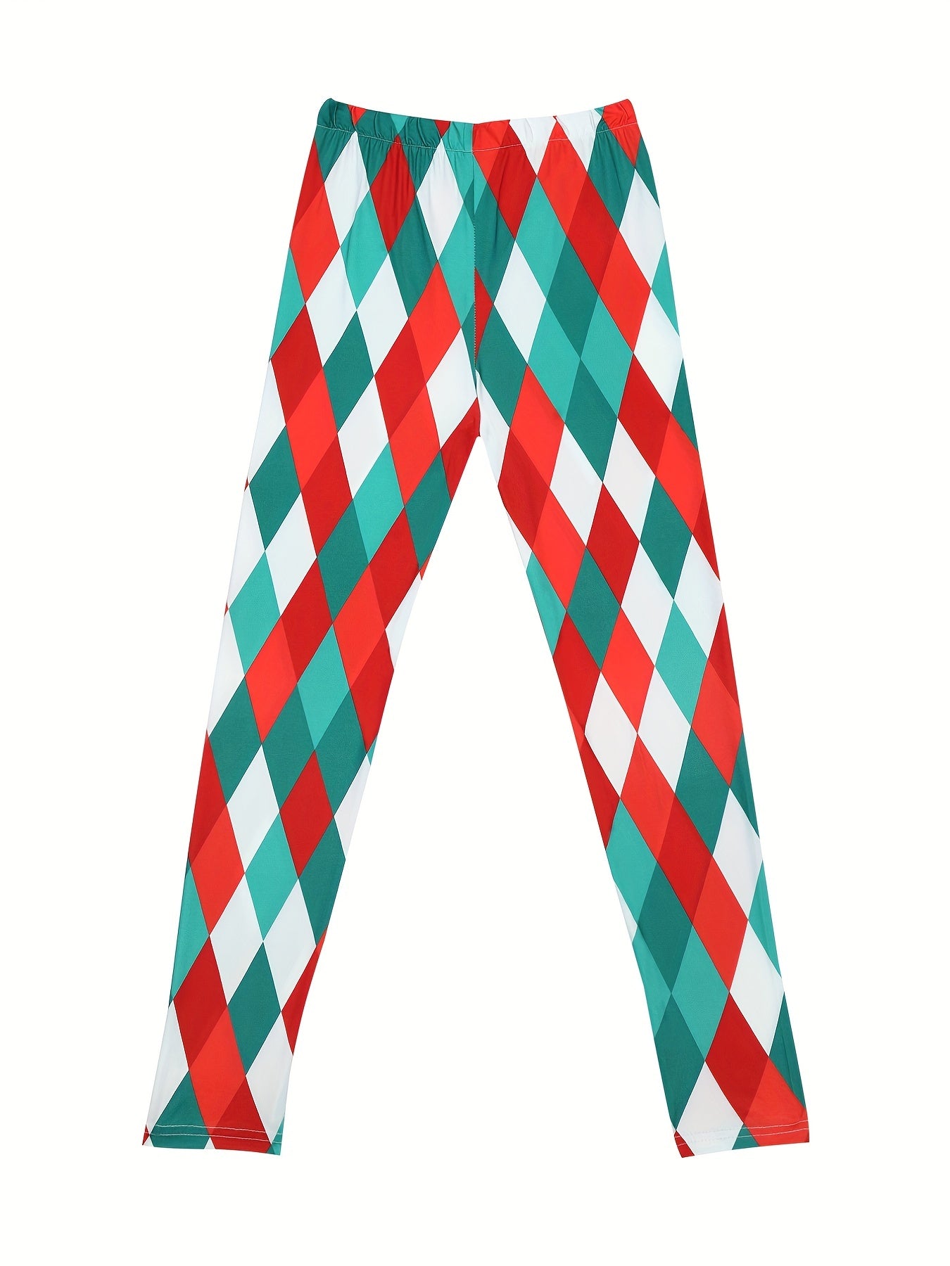 Kid Girls Argyle Print Legging Slim Fit Sports Casual Tight Pants