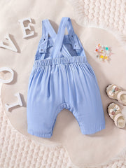 Baby Girls Bib Pants Solid Overall Jumpsuit