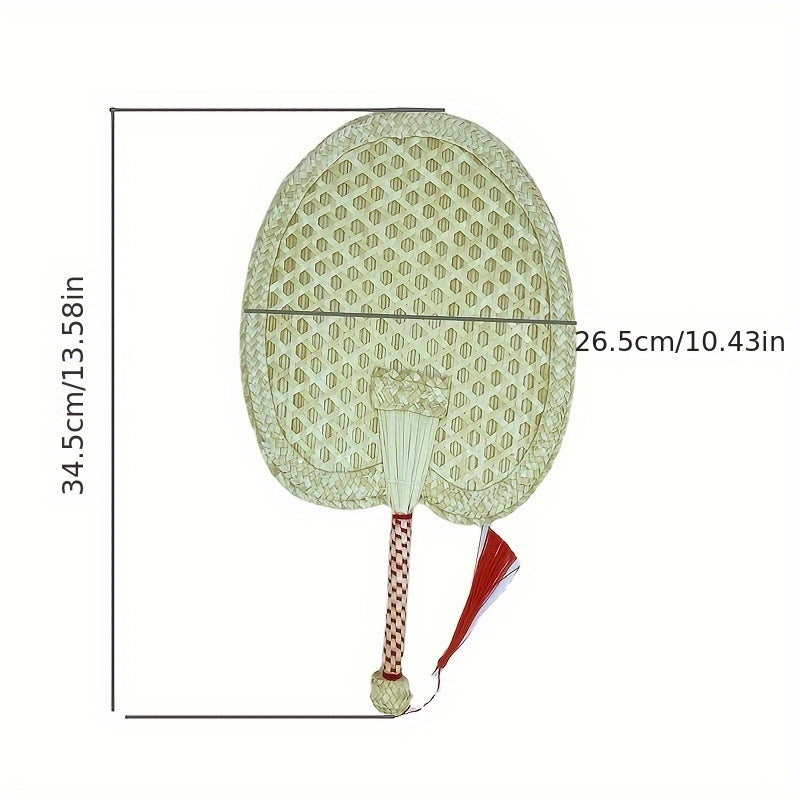 Handwoven Straw Fan for Summer Heat Relief