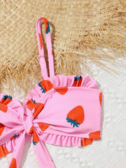 Strawberry 3pc Swim Suit Girls Cartoon Set for Beach