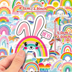 50pcs Rainbow Waterproof DIY Stickers for Water Bottle Laptop Phone Skateboard