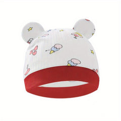 Newborn Cotton Baby Hat With Cartoon Embroidery For Kids