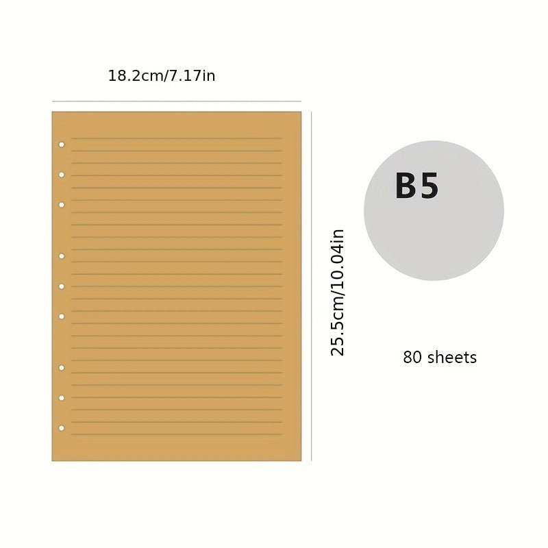 80 Sheets B5 Loose Leaf Paper Core Notepad