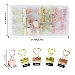 24pcs Long Tail Clip Transparent Acrylic Box Metal Receipt Folder