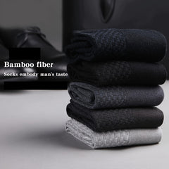 5Pairs Men's Vintage Crew Socks Breathable Deodorant Business Socks