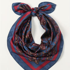 Vintage Paisley Print Square Scarf Dark Bandana Classic Neckerchief
