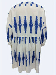 Geometric Print Tie Front Mini Dress