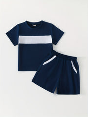 2pcs Boys Teen Casual T Shirt & Shorts Set for Summer