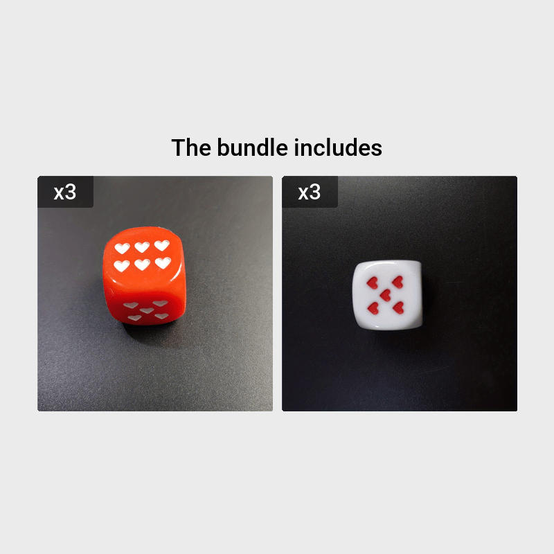 Red Heart Shaped Dice Acrylic 6 Sides Round Dice