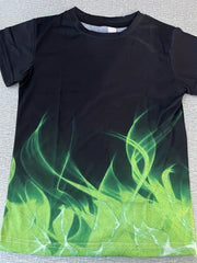 Boys' Flame Graphic T Shirt Active 3D Print Stretchy Short Sleeve Tee