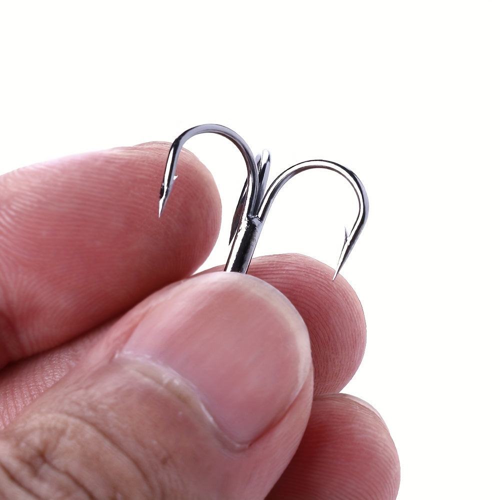 20pcs Outdoor Fishing Treble Hook Three claw Hook Silvery With Barbs