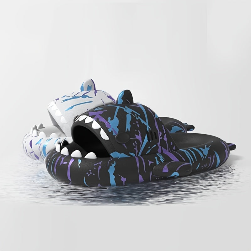 Cyber Punk Shark Slippers Cloud Slides Lightweight Non Slip Shoes