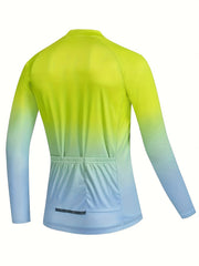 Men's Cycling Jersey Gradient Graphic Long Sleeve Shirt