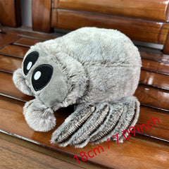 Gray Spider Plush Toy Soft Polyester Cartoon Doll Fluffy Eyes Legs Perfect Gift