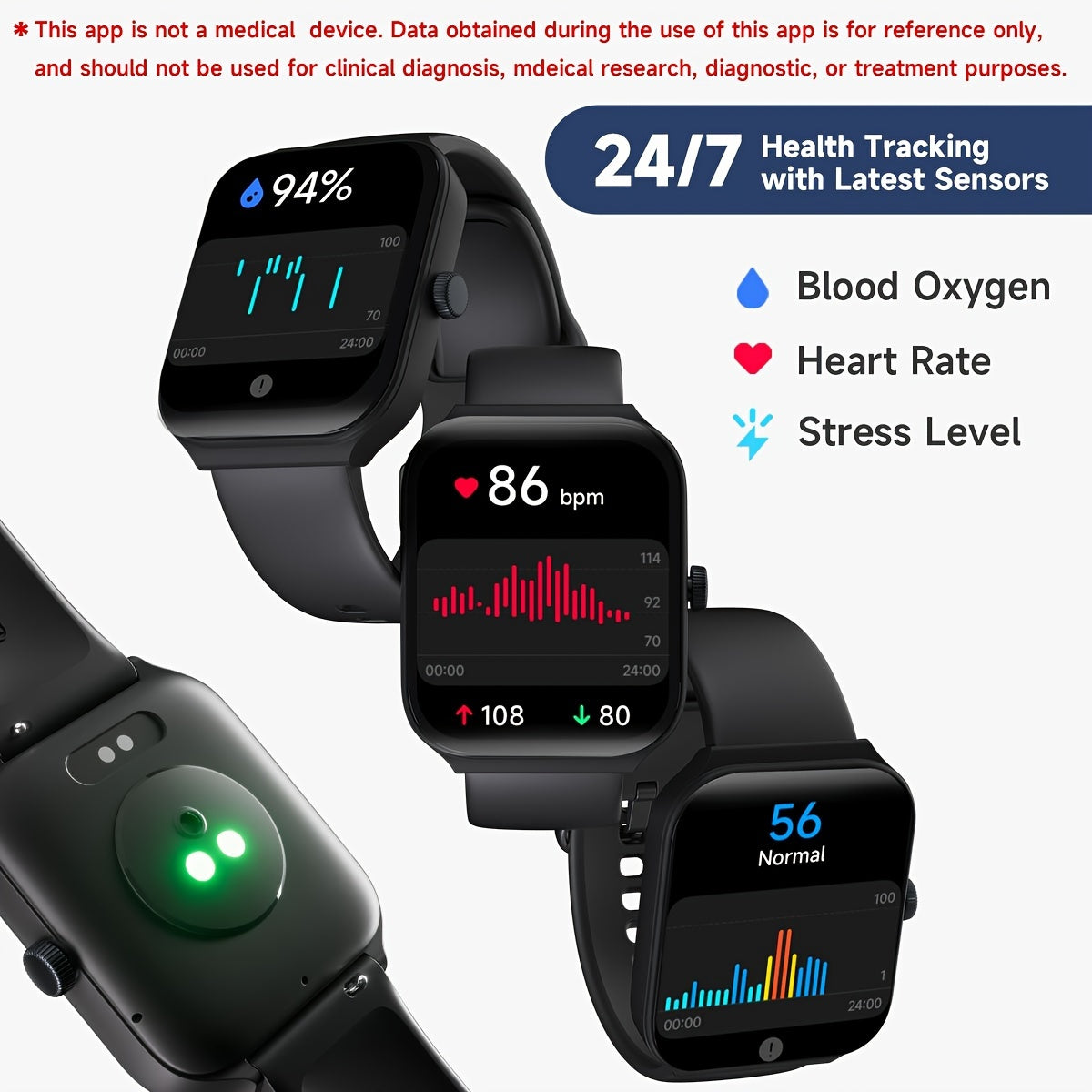 TOOBUR Smartwatch Fitness Tracker for Android iPhone
