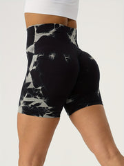 Tie Dye Biker Shorts High Waist Yoga Shorts Women's Activewear
