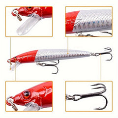 10pcs Minnow Fishing Lure with Two Treble Hooks Crankbait for Carp Fishing