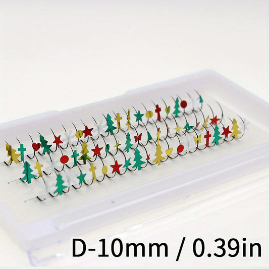 Individual Christmas Laser False Eyelashes with Sequins