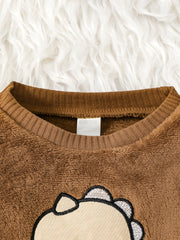 Toddler Boys Dinosaur Plush Pullover Top Pants Set